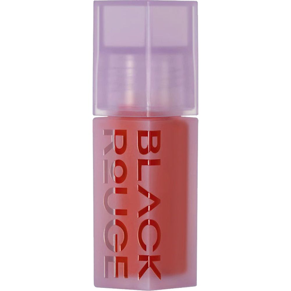 Lippen-Gloss-Flakon, rechteckig, mit Deckel. Aufschrift BLACK ROUGE. Inhalt: Apricot-Nudismus.