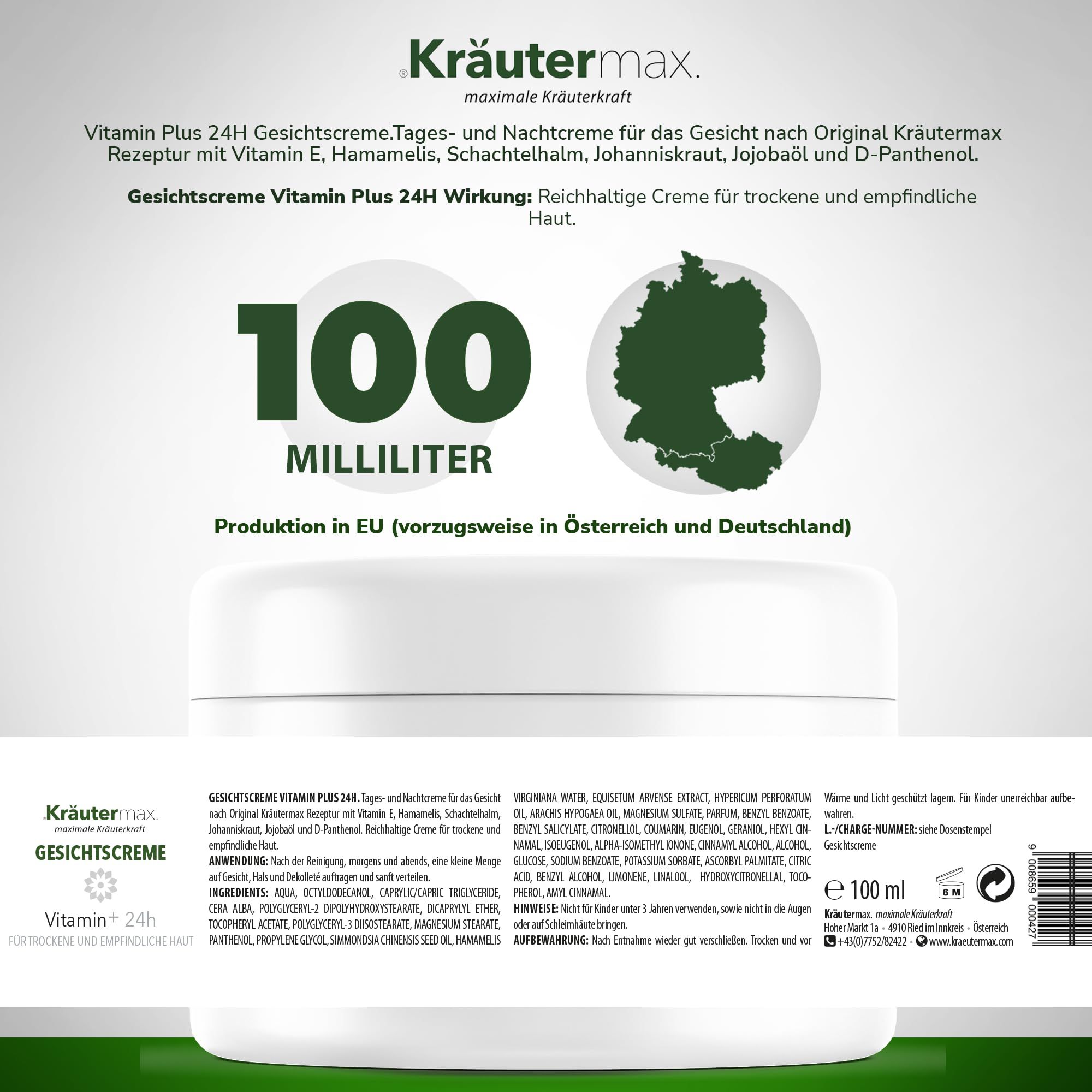 Kräutermax Gesichtscreme Vitamin plus 24h