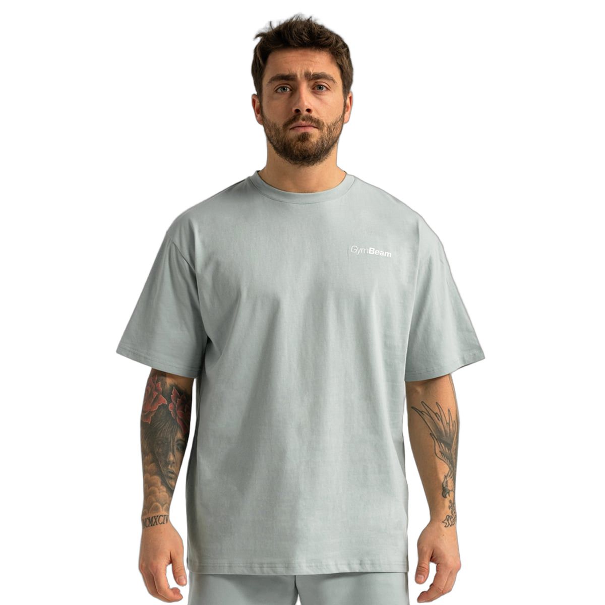 GymBeam T-Shirt Herren Oversized Limitless Eucalypt mit Kurzarm 1 St
