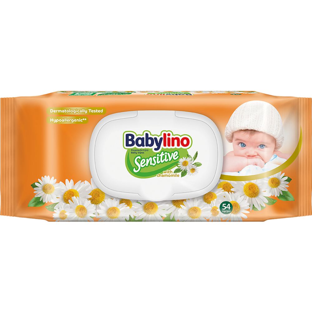 Salviette Babylino Sensitive alla Camomilla, formula 98% Naturale, ripristina il PH, 54 Unità
