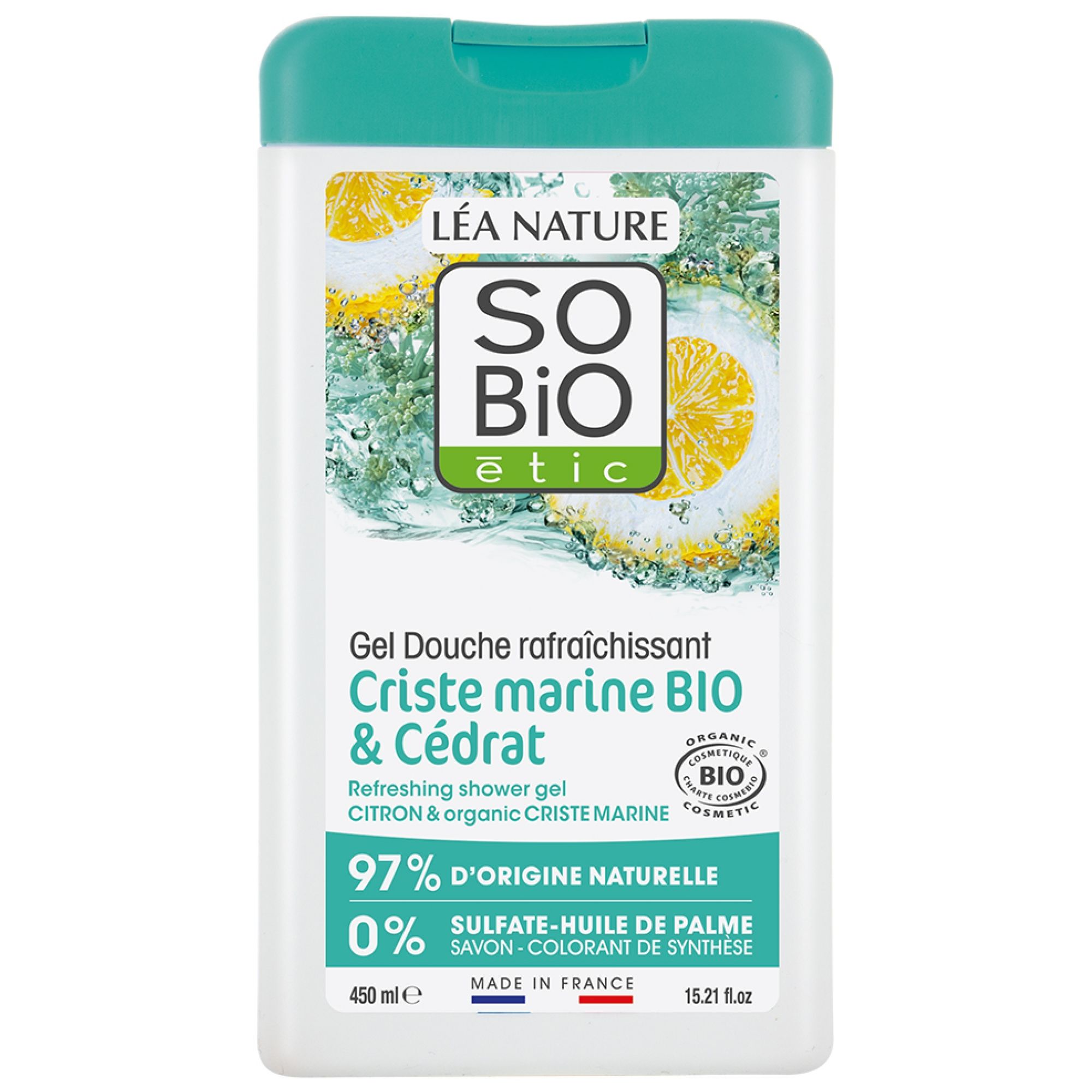 Léa Nature SO BIO étic Erfrischendes Duschgel Meerfenchel & Bio-Zitrone 16,5x9x4 cm