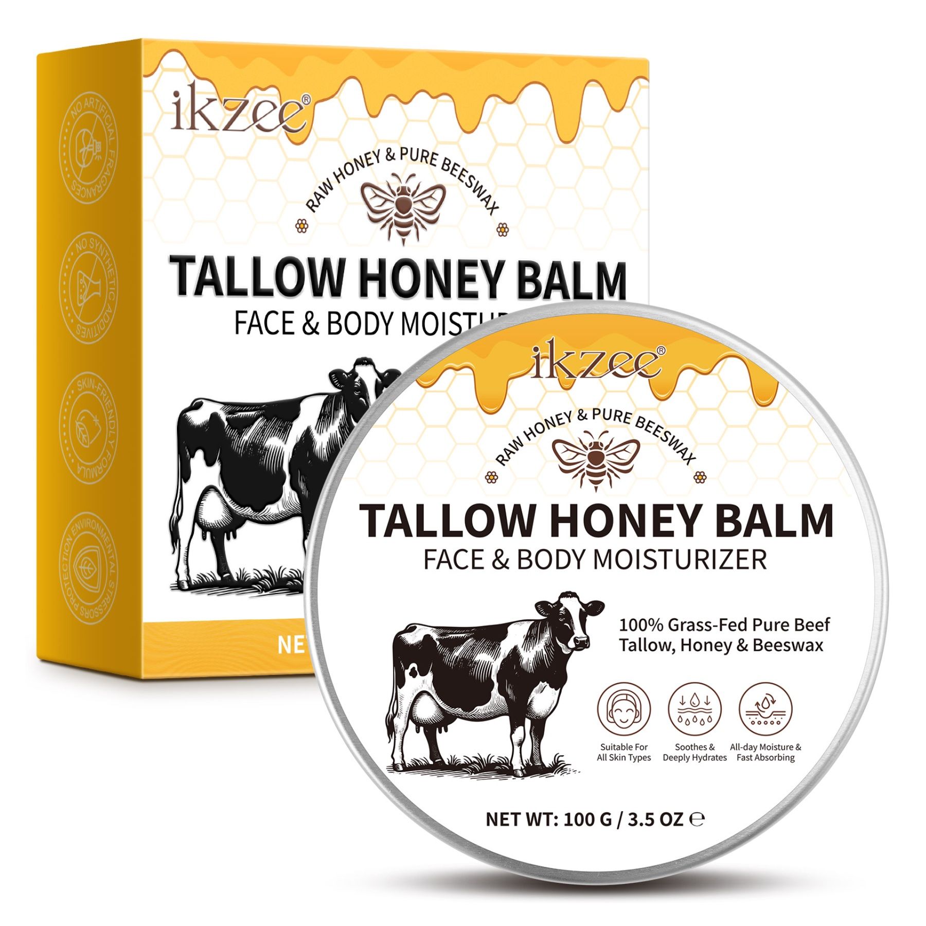 P-Beauty Rindertalg Honig Beef Tallow für Hautpflege 1x100 g Tagescreme
