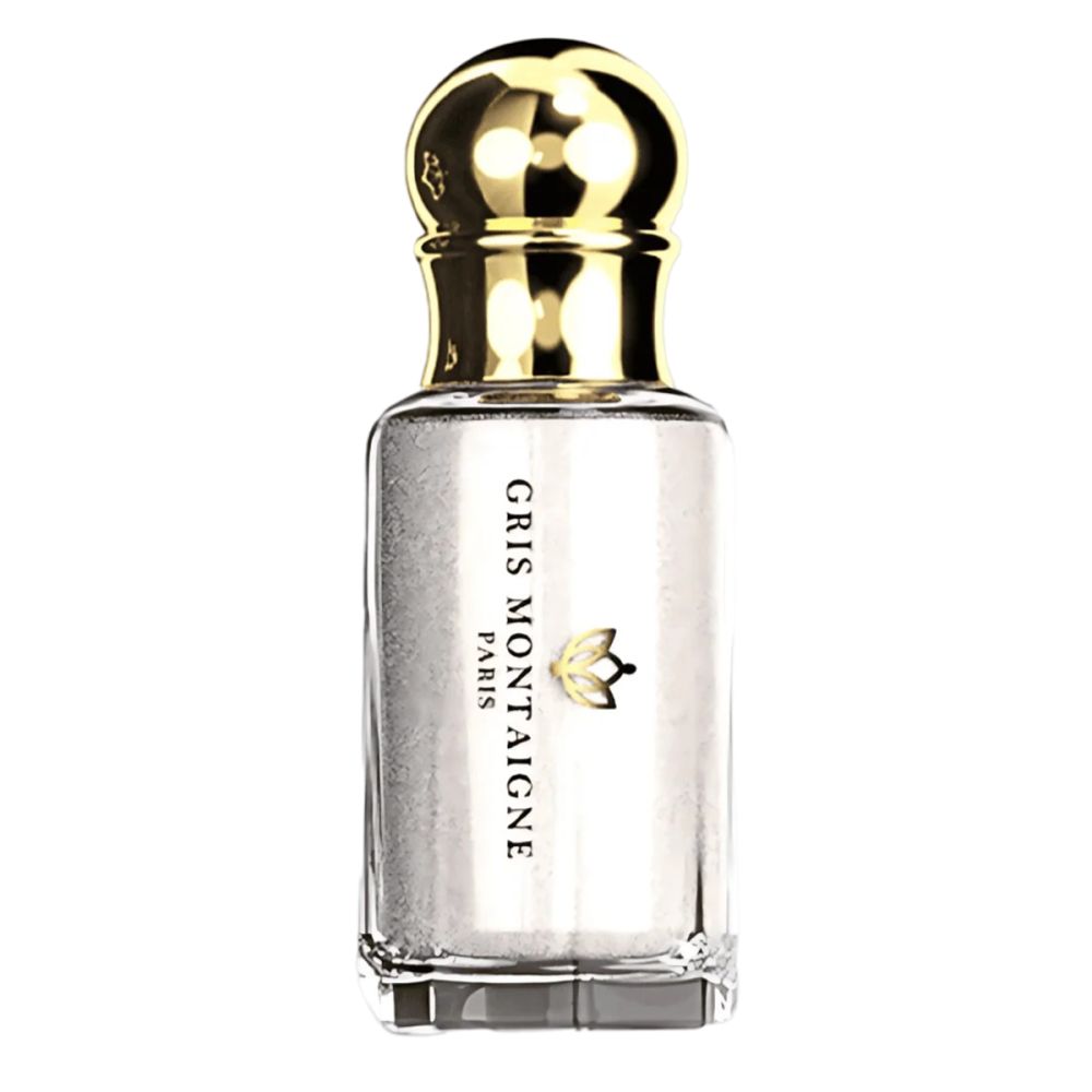 Flakon mit goldfarbenem Verschluss. Text: Gris Montaigne Paris.