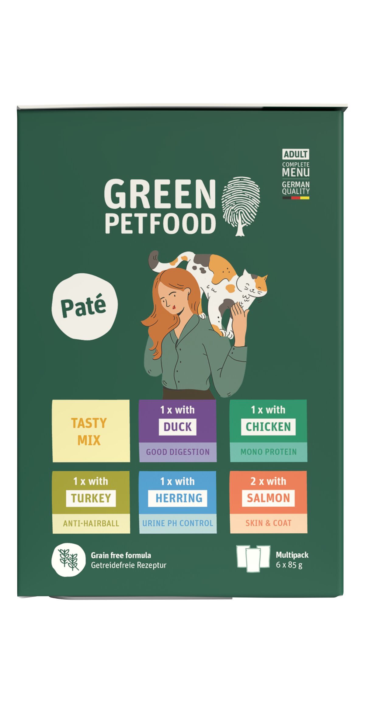 Green Petfood Cat MP Paté Tasty Mix