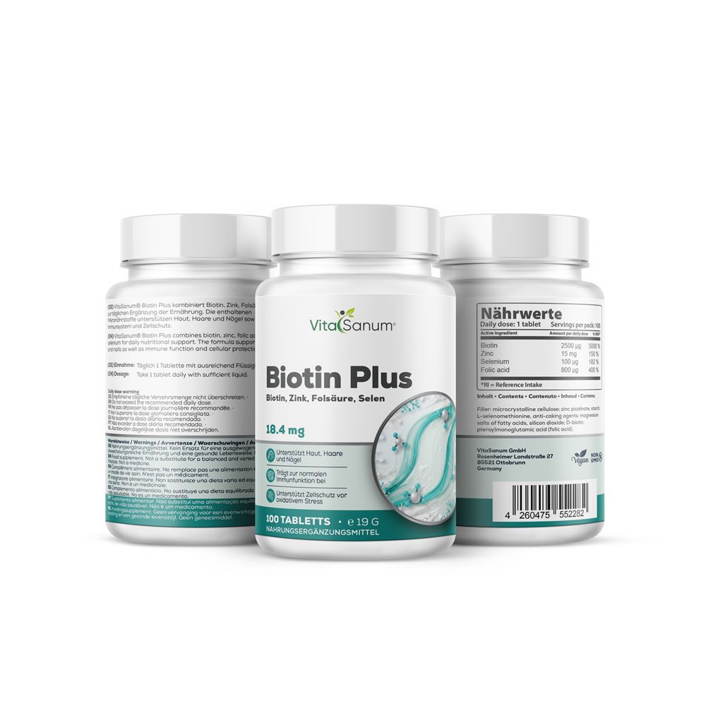 VitaSanum®- Biotin Plus + Zink + Folsäure + Selen