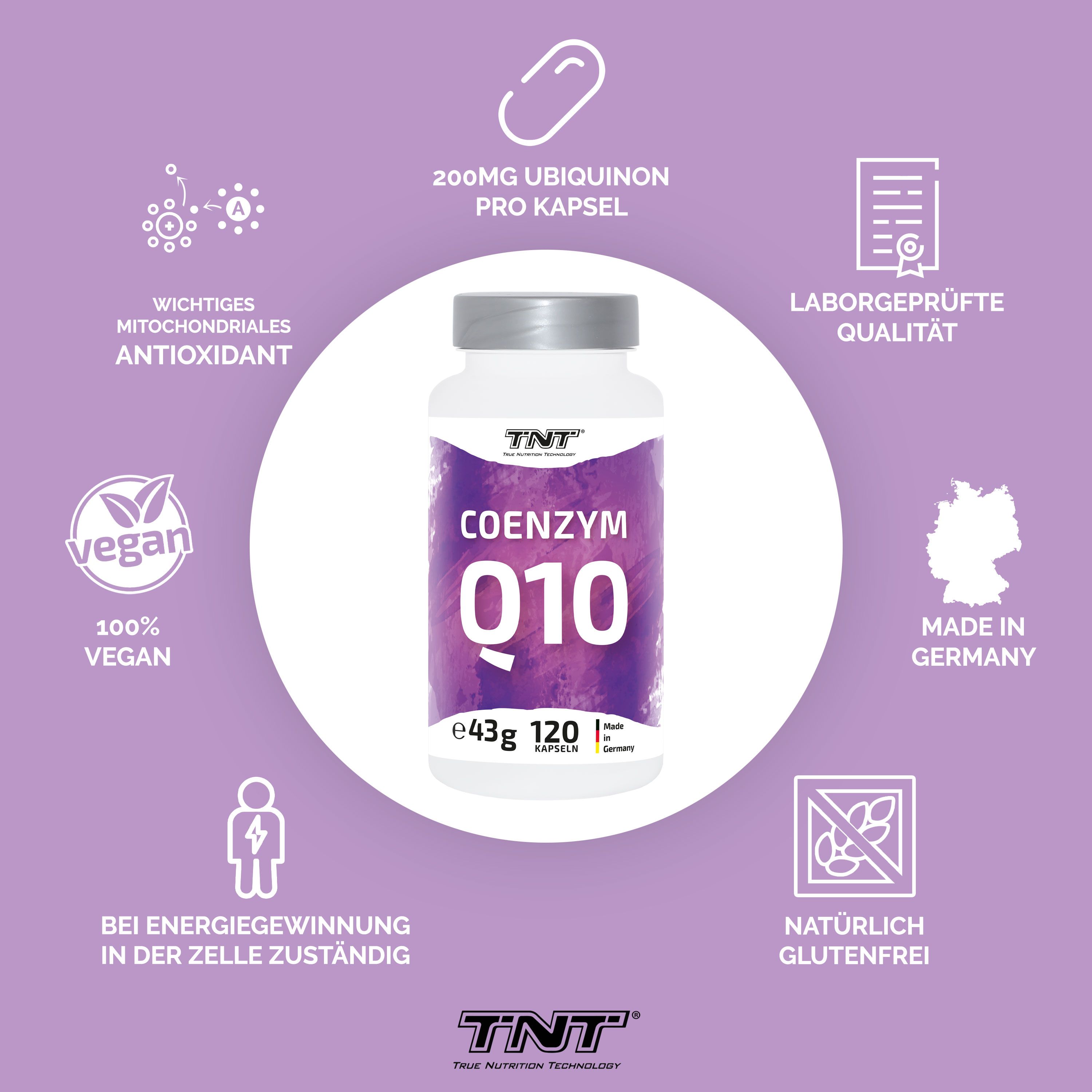 TNT Coenzym Q10 - mit 200mg Ubiquinon pro Kapsel 120 St Kapseln