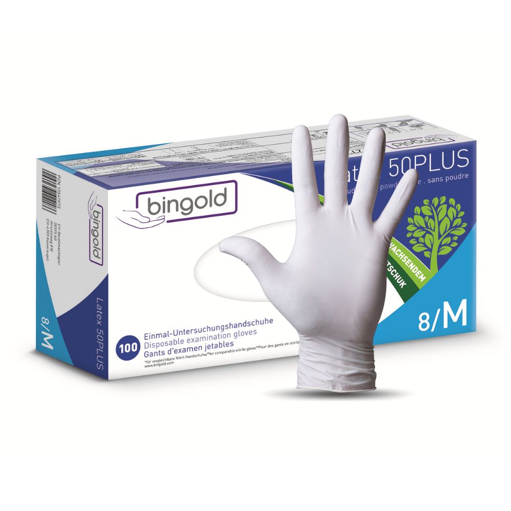 Bingold Latex 50Plus Latexhandschuhe 100 St Handschuhe