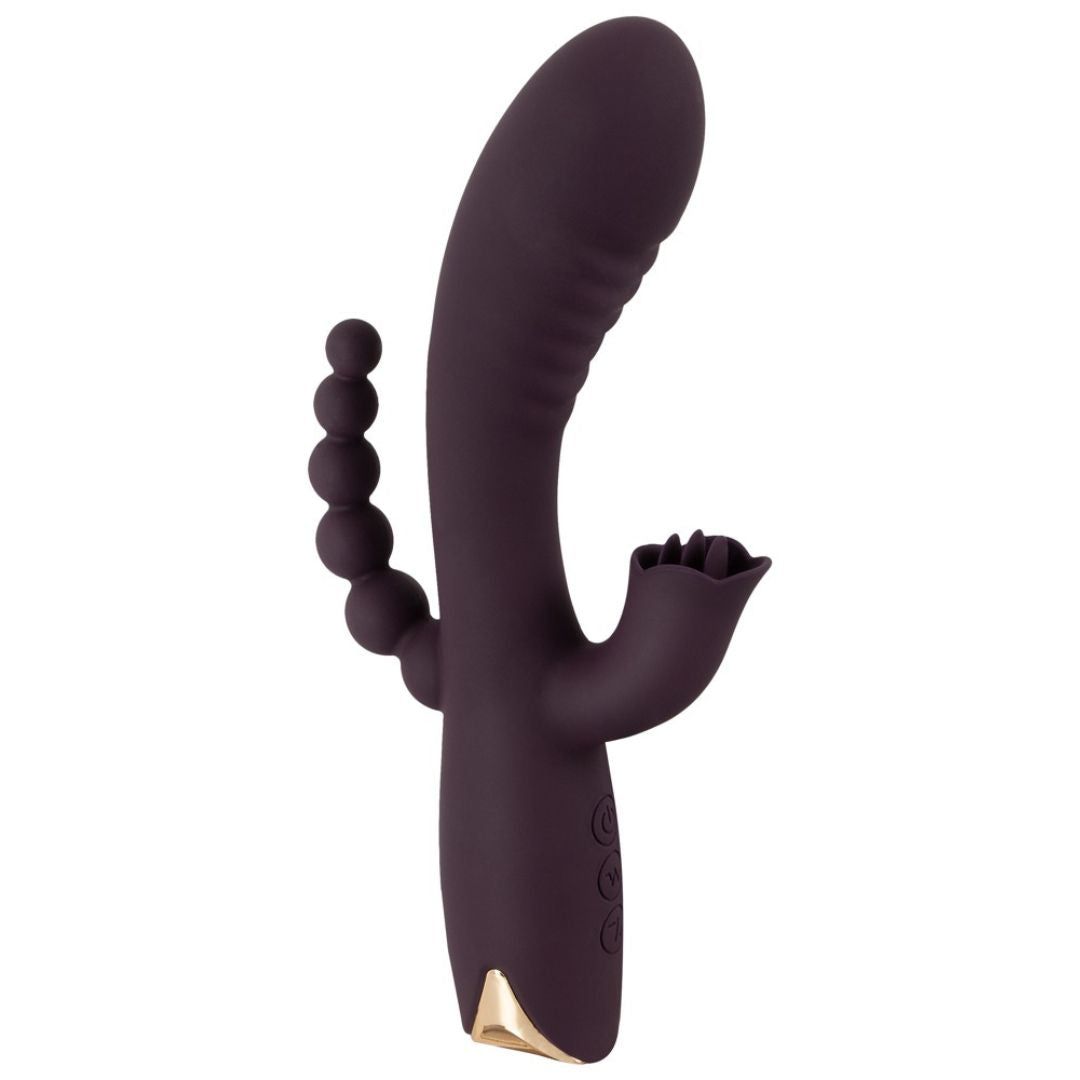 Rabbitvibrator 'Triple Vibrator“ mit Analstimulator | 10 Vibrationsmodi | Javida