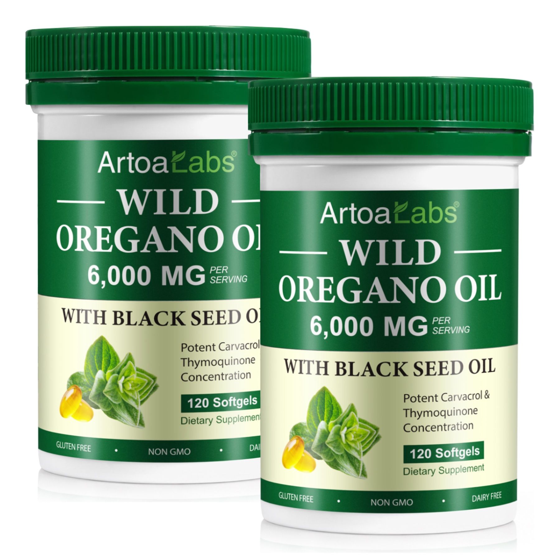 P-beauty Olio di origano selvatico 6000 mg, olio di cumino nero, carvacrolo, timochinone