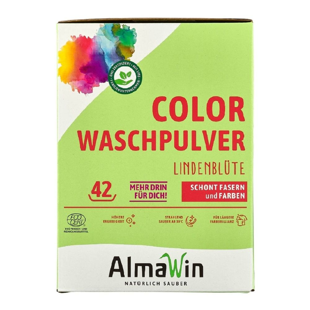 AlmaWin® Color Waschpulver mit Lindenblüten-Duft 2000 g Kapseln