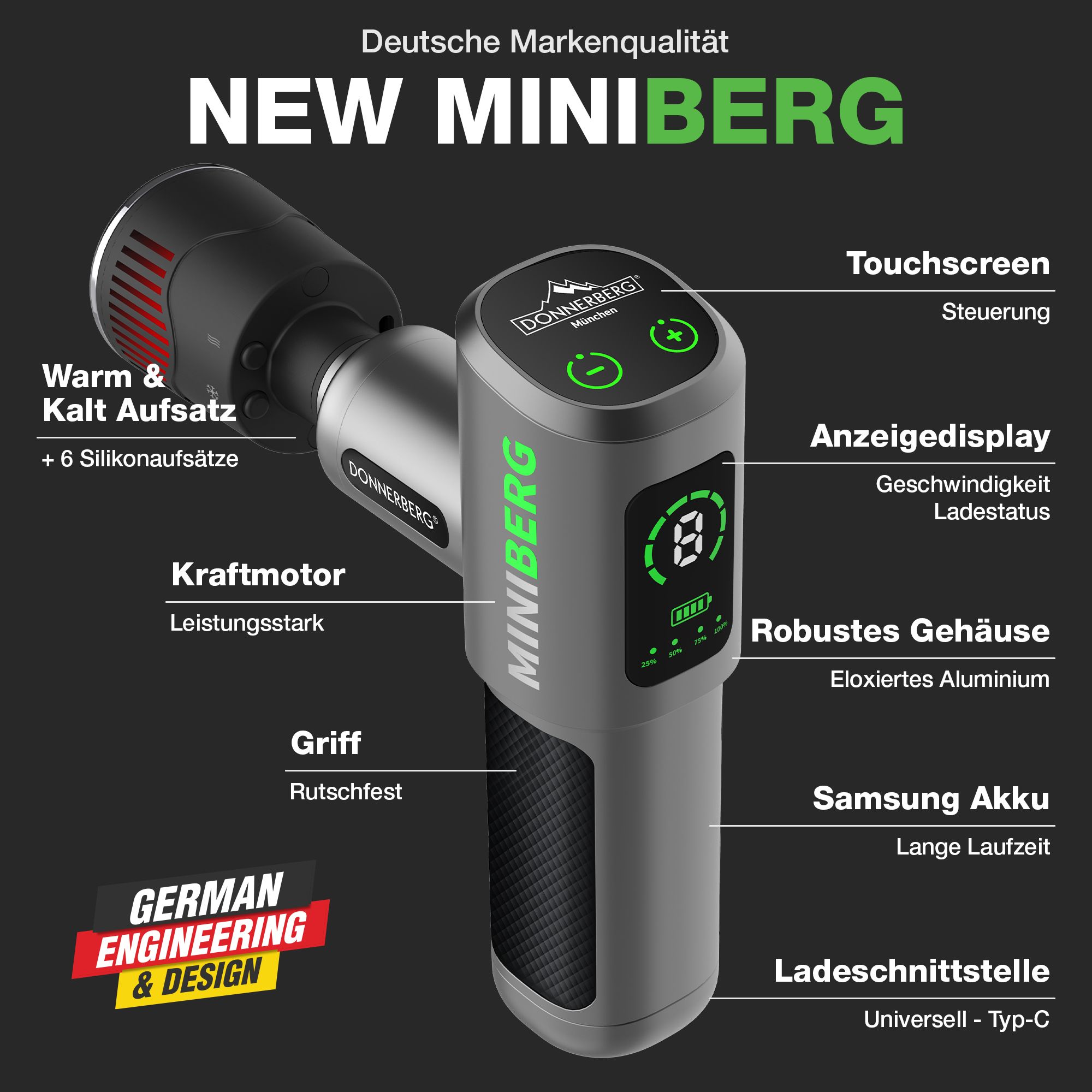 Donnerberg Massagepistole Miniberg Mini Gun