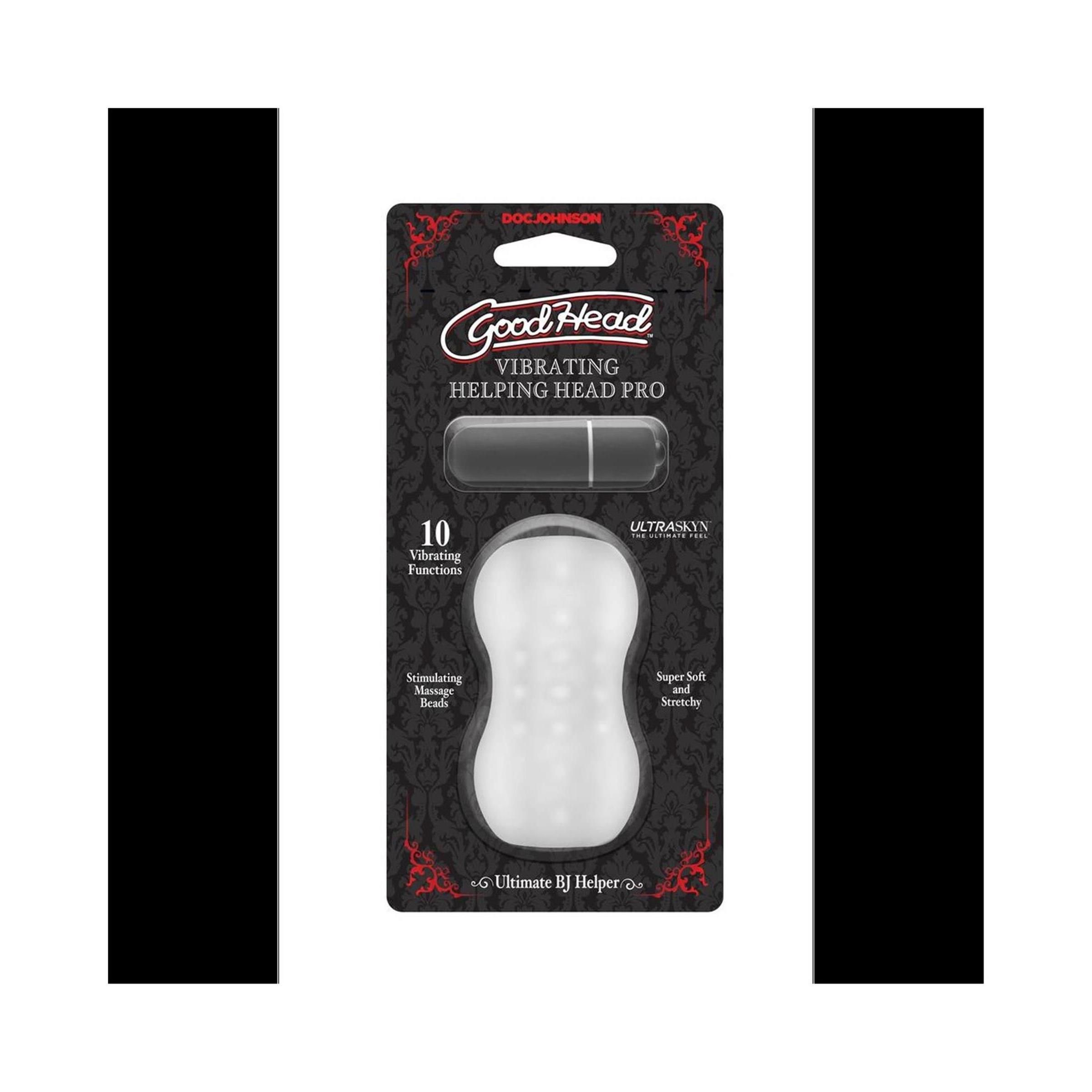 Doc Johnson - Helping Head Pro - Vibrating Masturbator Sleeve - Frost