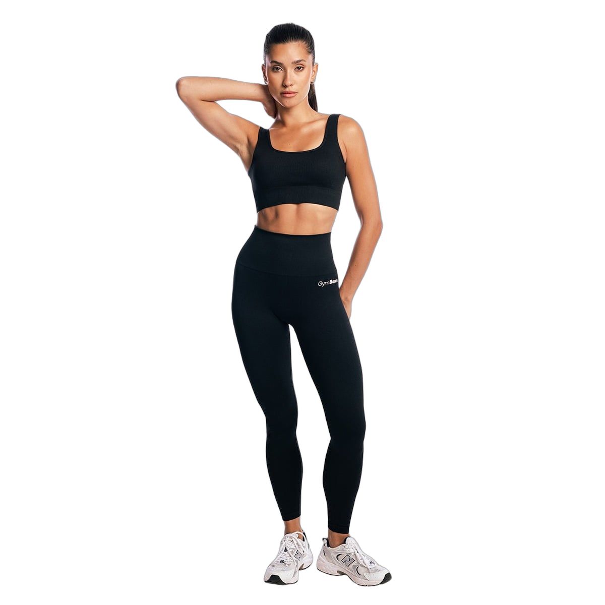 GymBeam Leggings Damen nahtlos mit hoher Taille in Black
