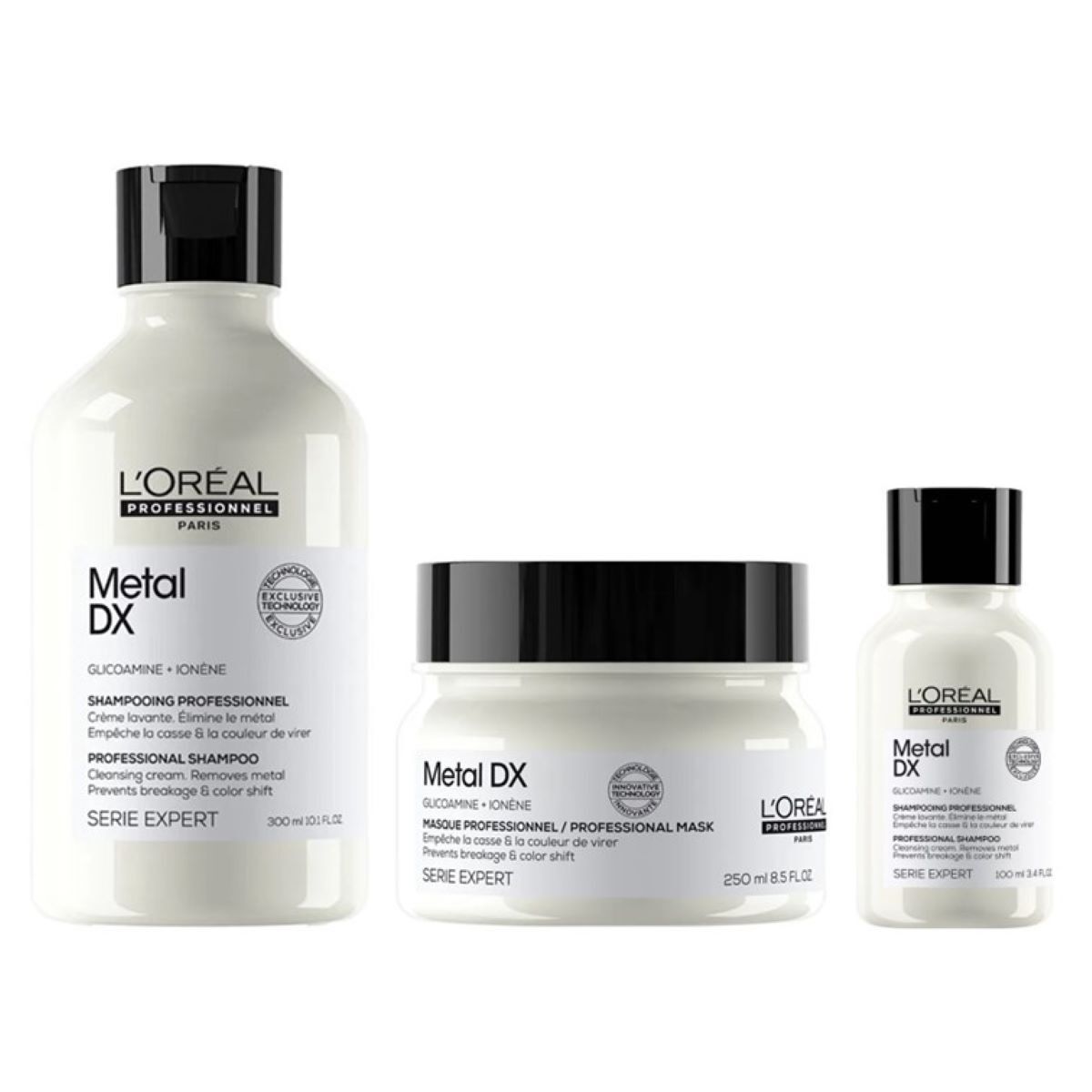 L'Oreal Professionnel Metal DX Bundle Shampoo & Maske + Reisegröße gratis 550 ml
