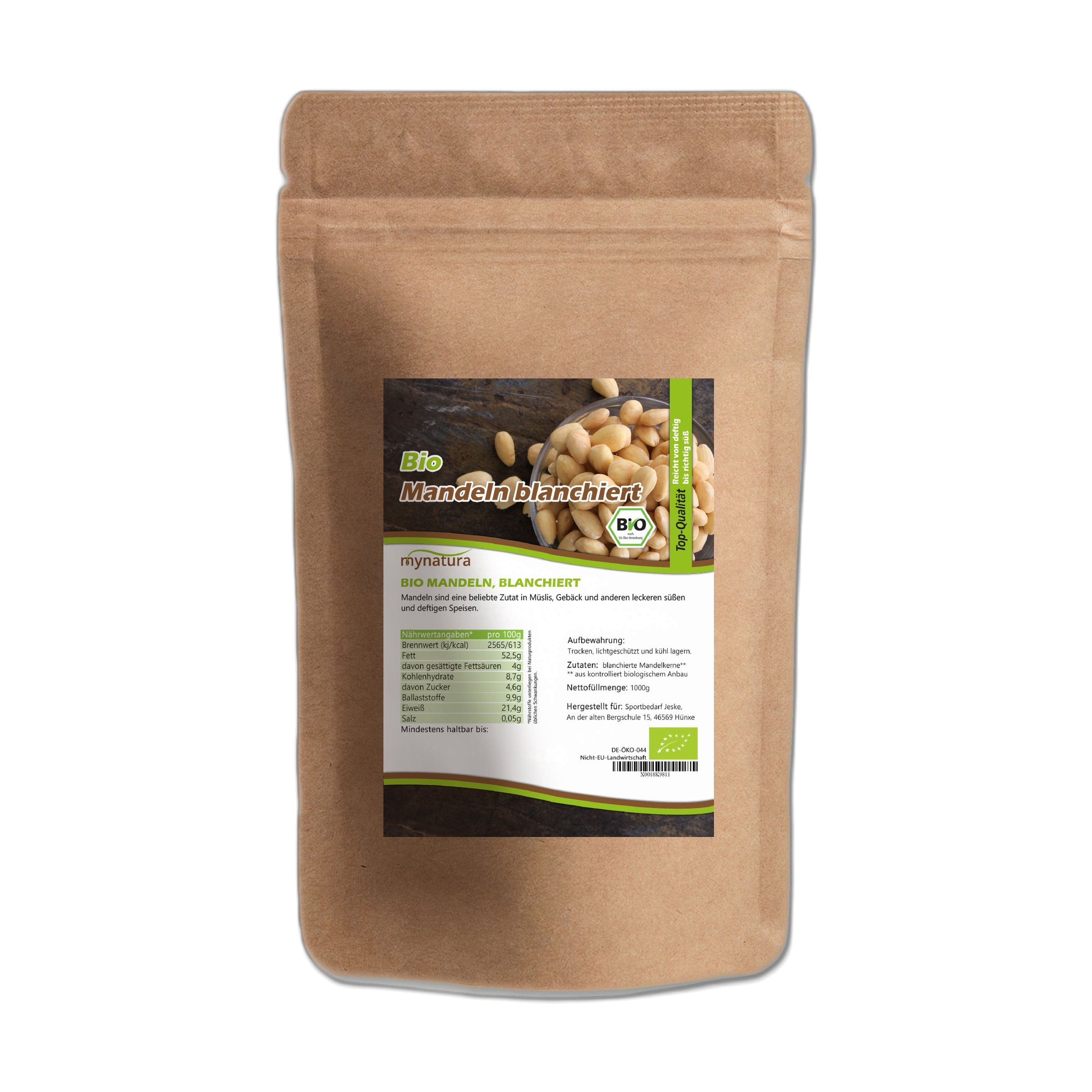Mynatura Blanchierte Bio Mandelkerne 1000 g Kerne