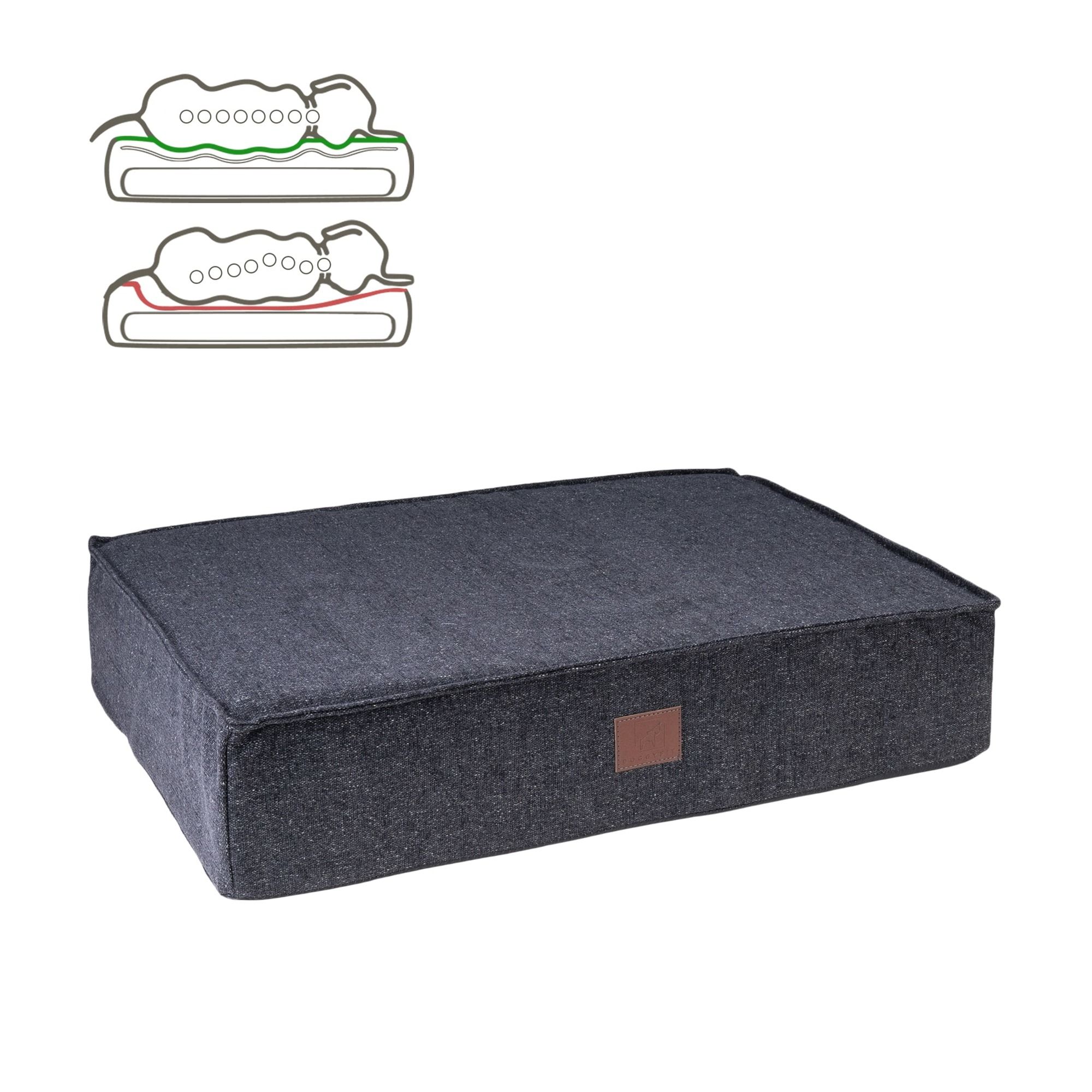 orthopädische Hundematte "Abbey", Easy Clean-Webstoff, Farbe Dunkelgrau 70 x 55