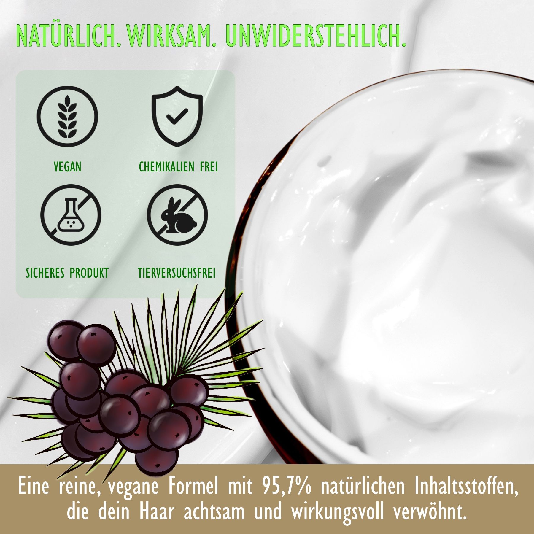 Hello Nature Haarmaske mit Acai Beere Regeneration und Intensivpflege