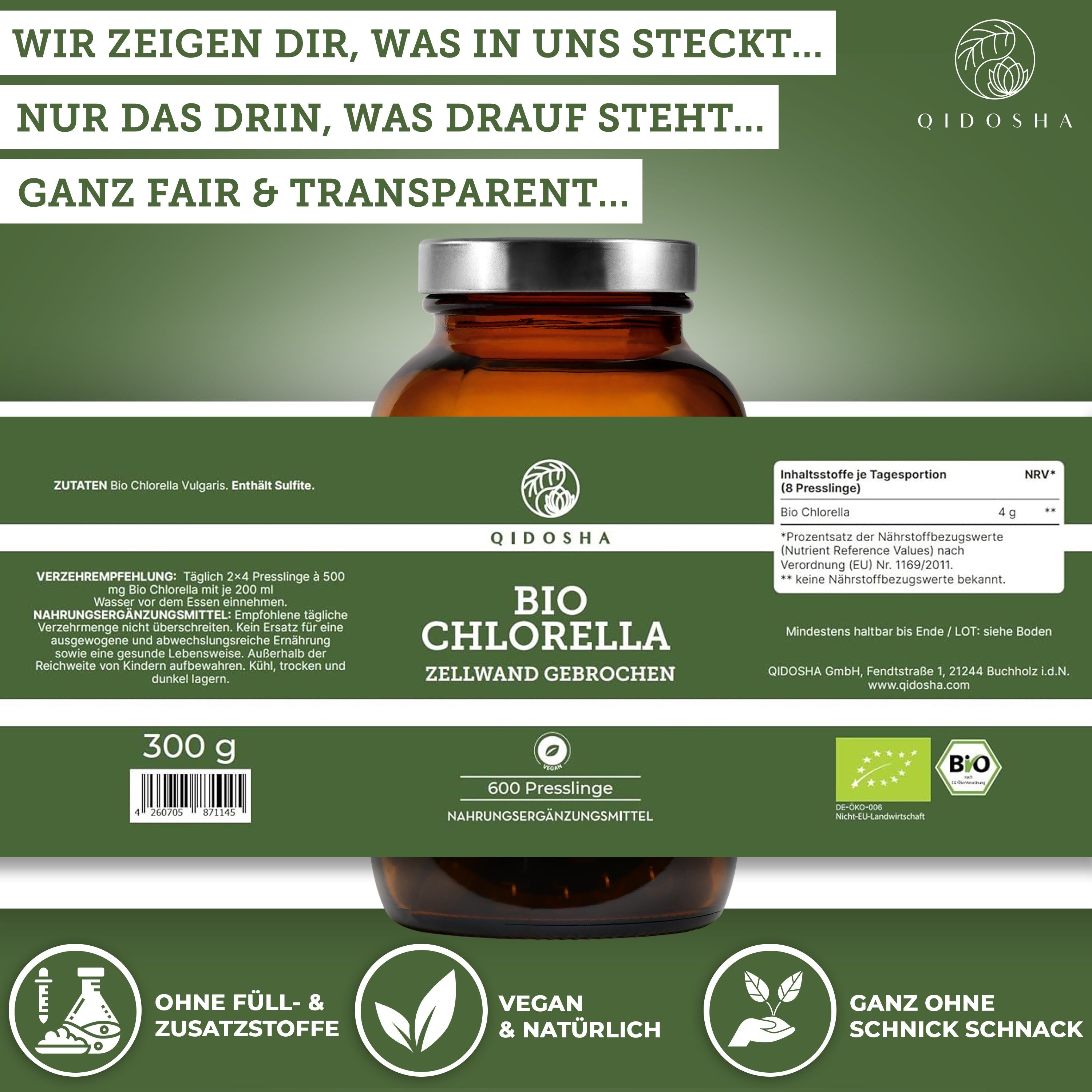 QIDOSHA Bio Chlorella Zellwand gebrochen