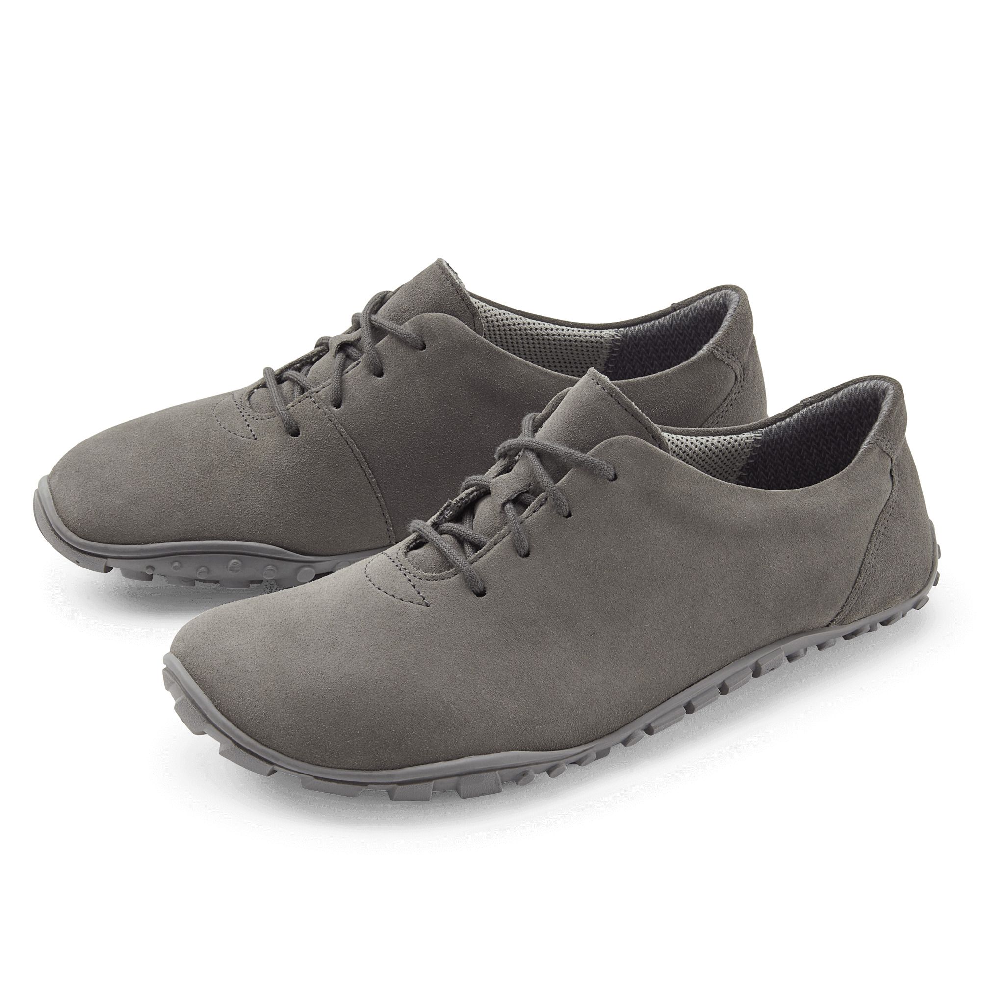 Graue Schnürschuhe für Damen, Weite: breit. Obermaterial aus Leder, Schnürung vorne.