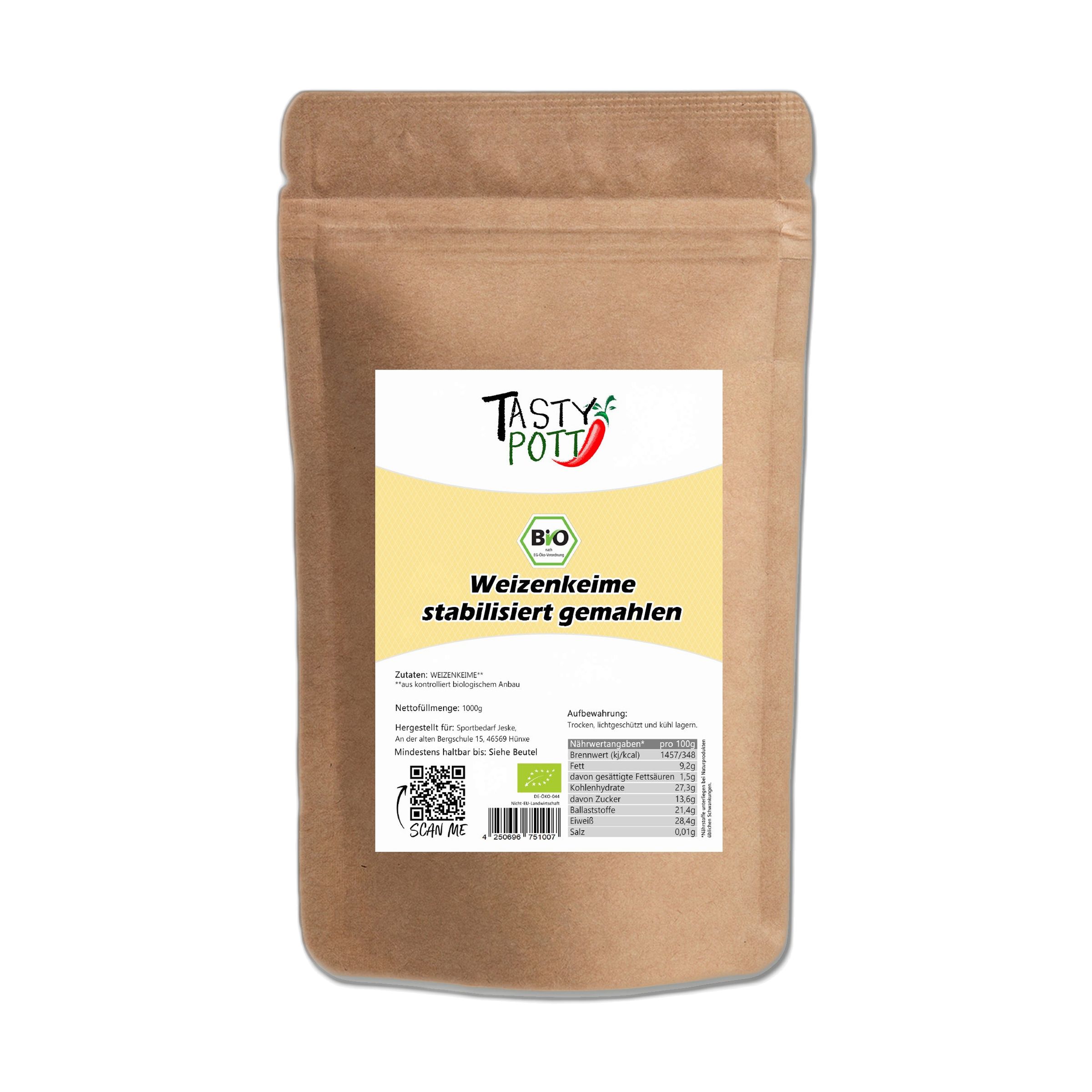 Tasty-Pott Tasty Pott Bio Weizenkeime gemahlen (stabilisiert) 1000 g