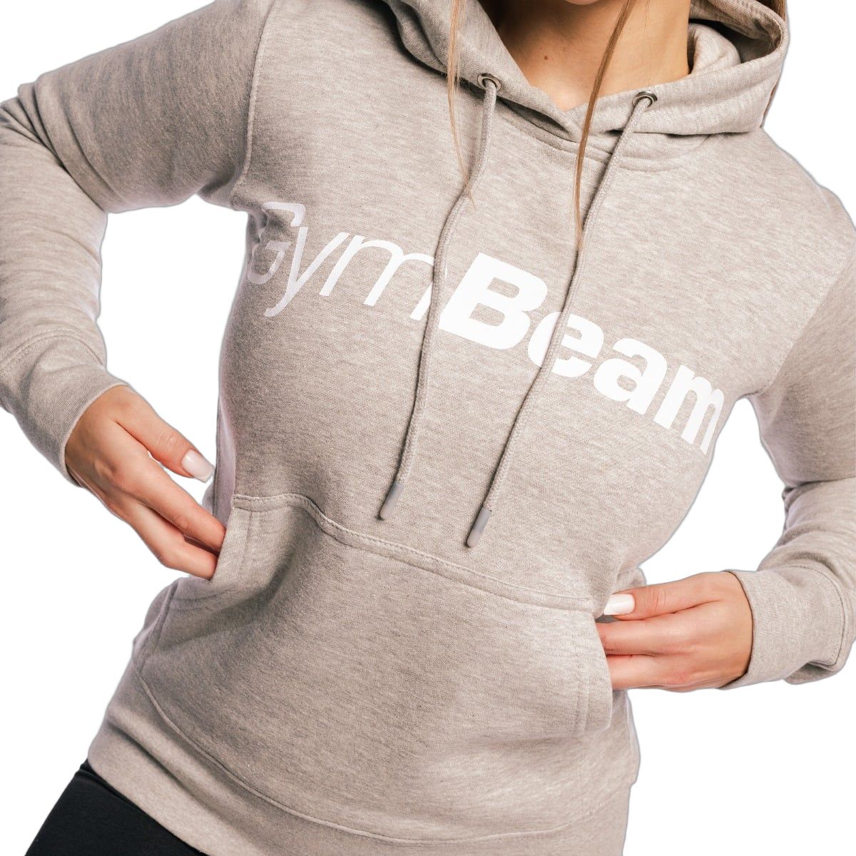 GymBeam Hoodie Damen regular mit Kapuze und Taschen in Grey