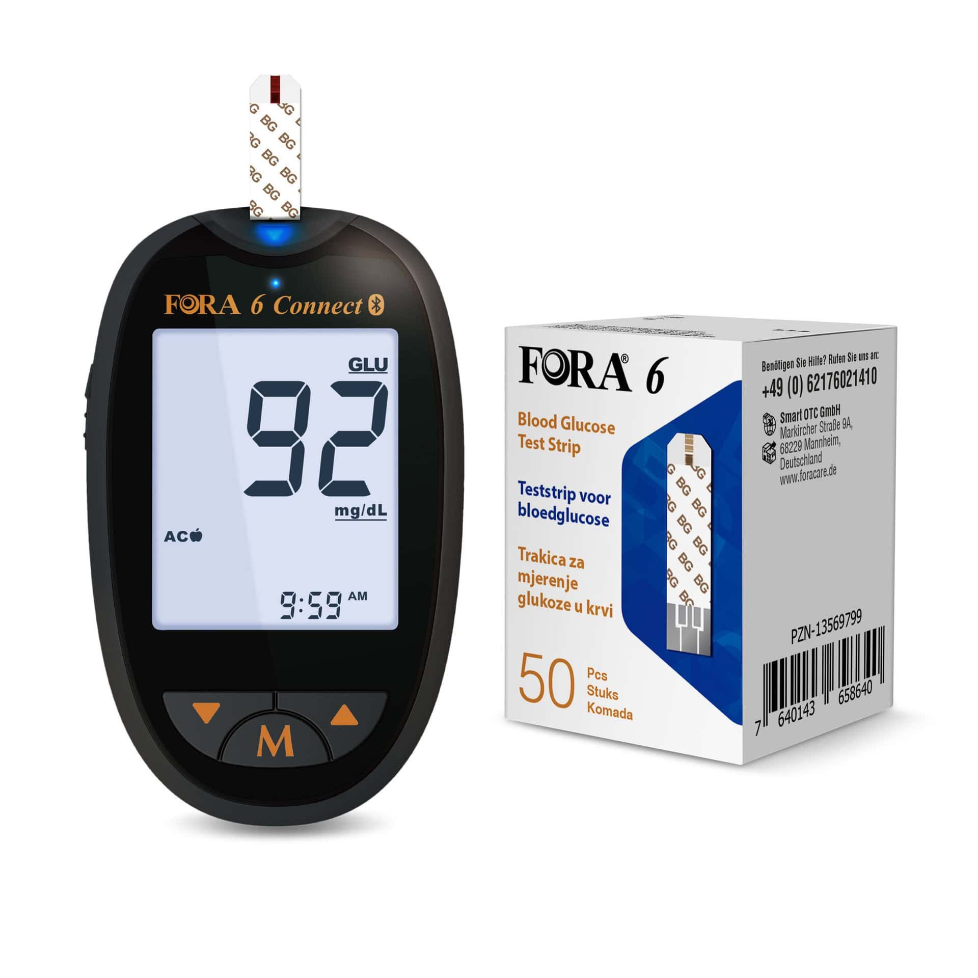 FORA 6 Connect - glucometro multiparametro - mg/dl