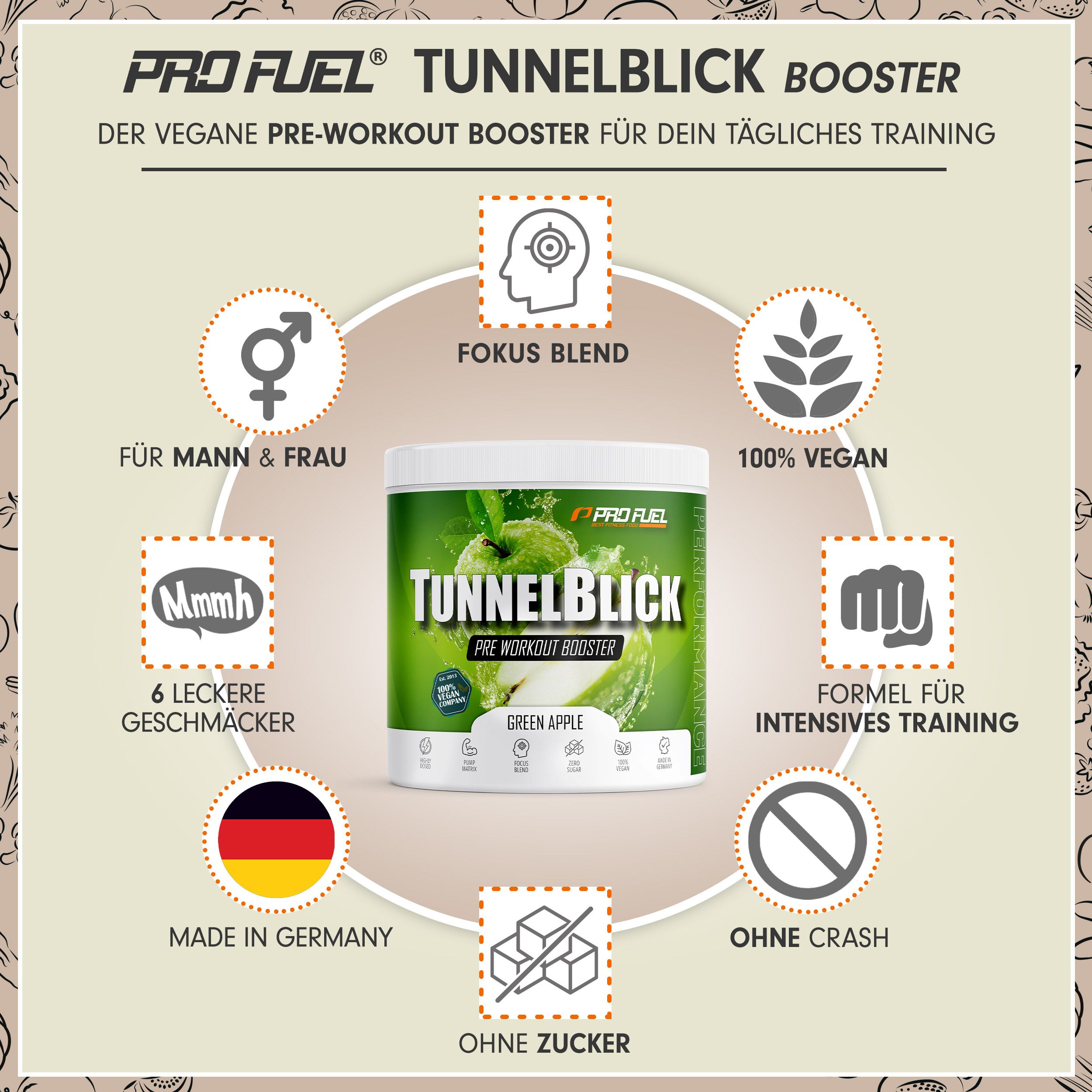 ProFuel - Tunnelblick Pre-Workout-Booster 440 g Pulver