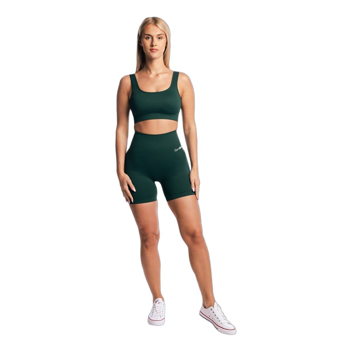 GymBeam Shorts Damen nahtlos mit hoher Taille und Slim Fit in Forest