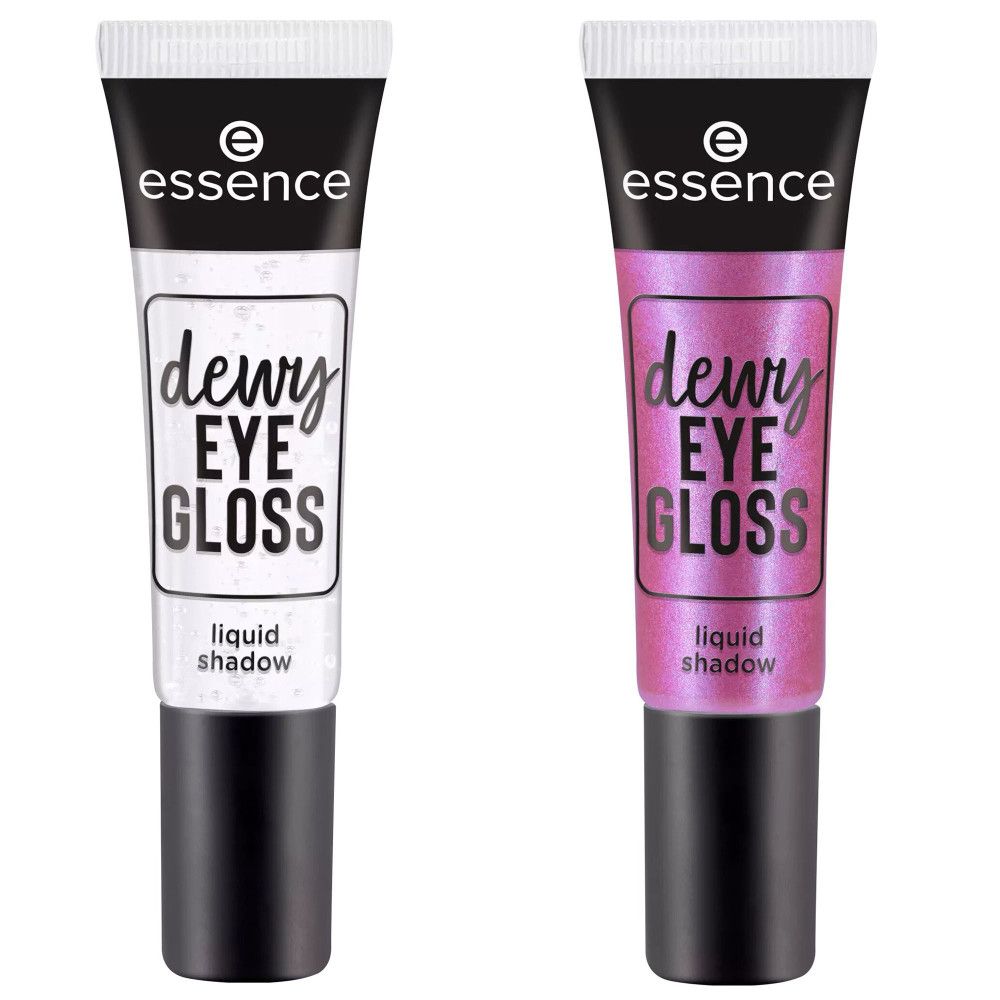 Essence - 2er Set Flüssiger Lidschatten Dewy Eye Gloss - 01 Crystal Clear/02 Galaxy Gleam