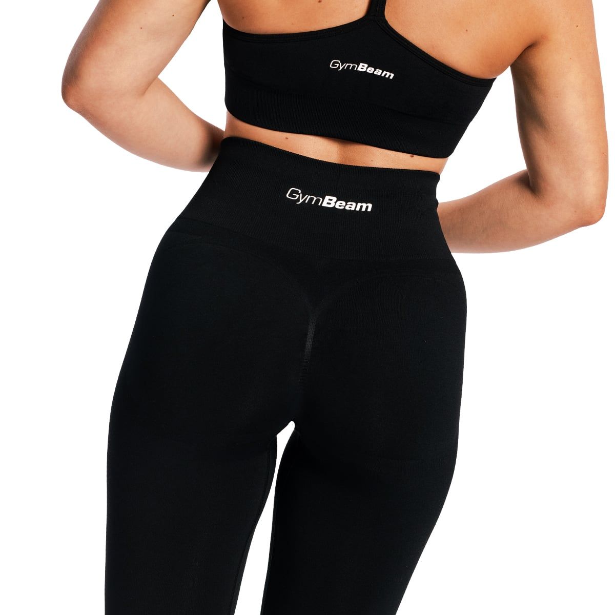 GymBeam Leggings Damen Seamless mit hoher Taille in Schwarz