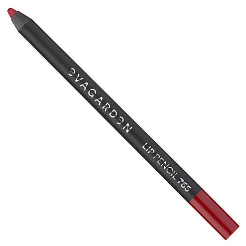 Lippenstiftstift. Schwarzer Stift mit roter Mine. Aufschrift: EVAGARDEN LIP PENCIL 765.