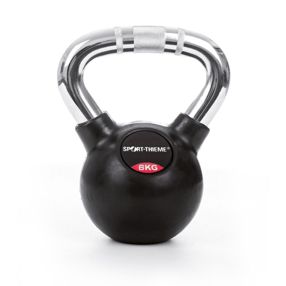 Sport-Thieme Kettlebell Gummiert mit gerändeltem Chrom-Griff 1 St