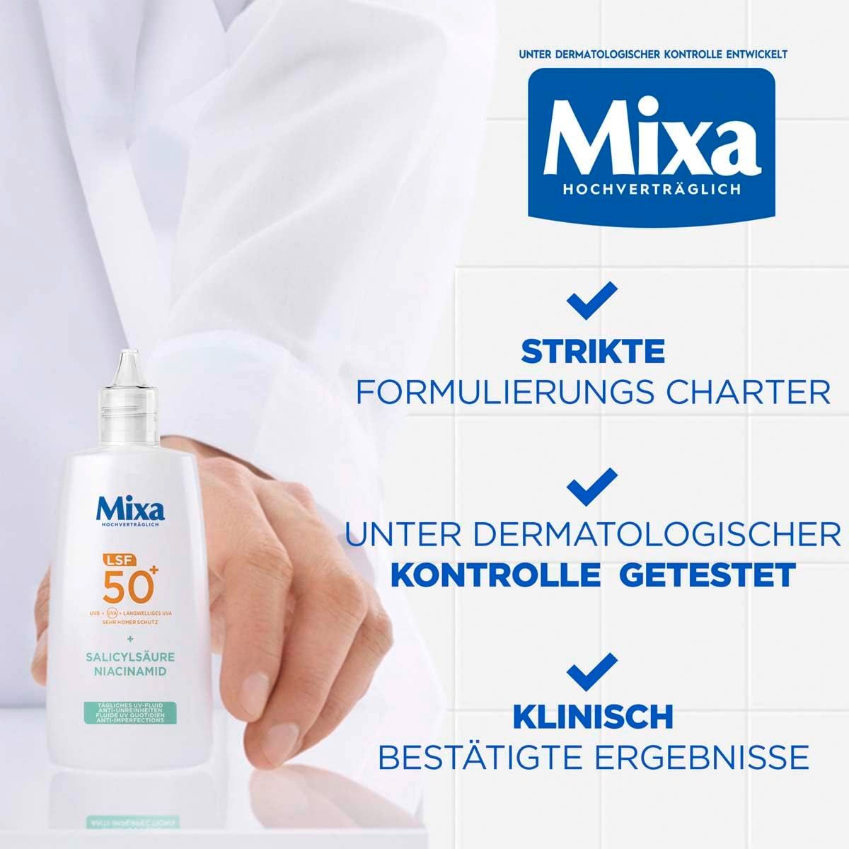 Mixa Tägliches UV Fluid LSF50+ Anti Unreinheiten