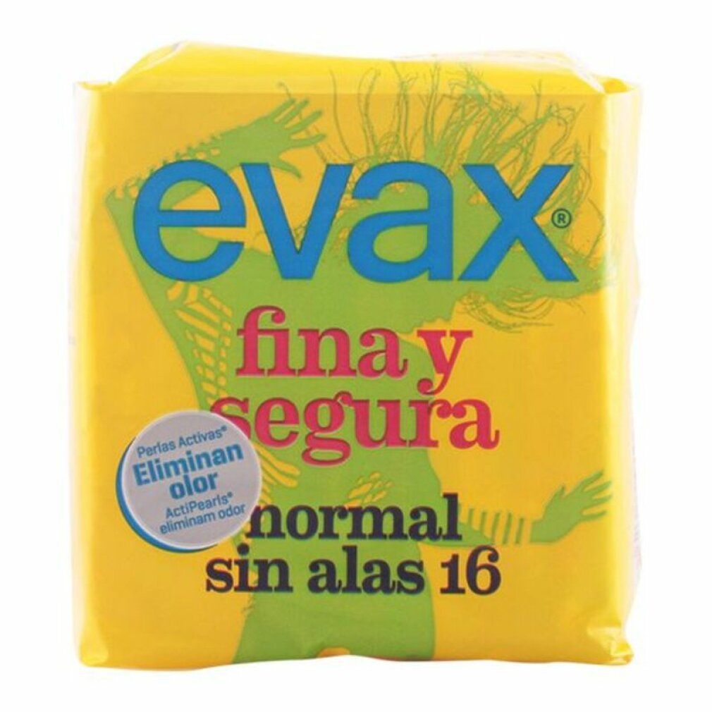 Gelbe Verpackung mit Produktnamen und Schriftzug. Enthält 16 Stück. Mit AktiPearls zur Geruchsneutralisierung.
