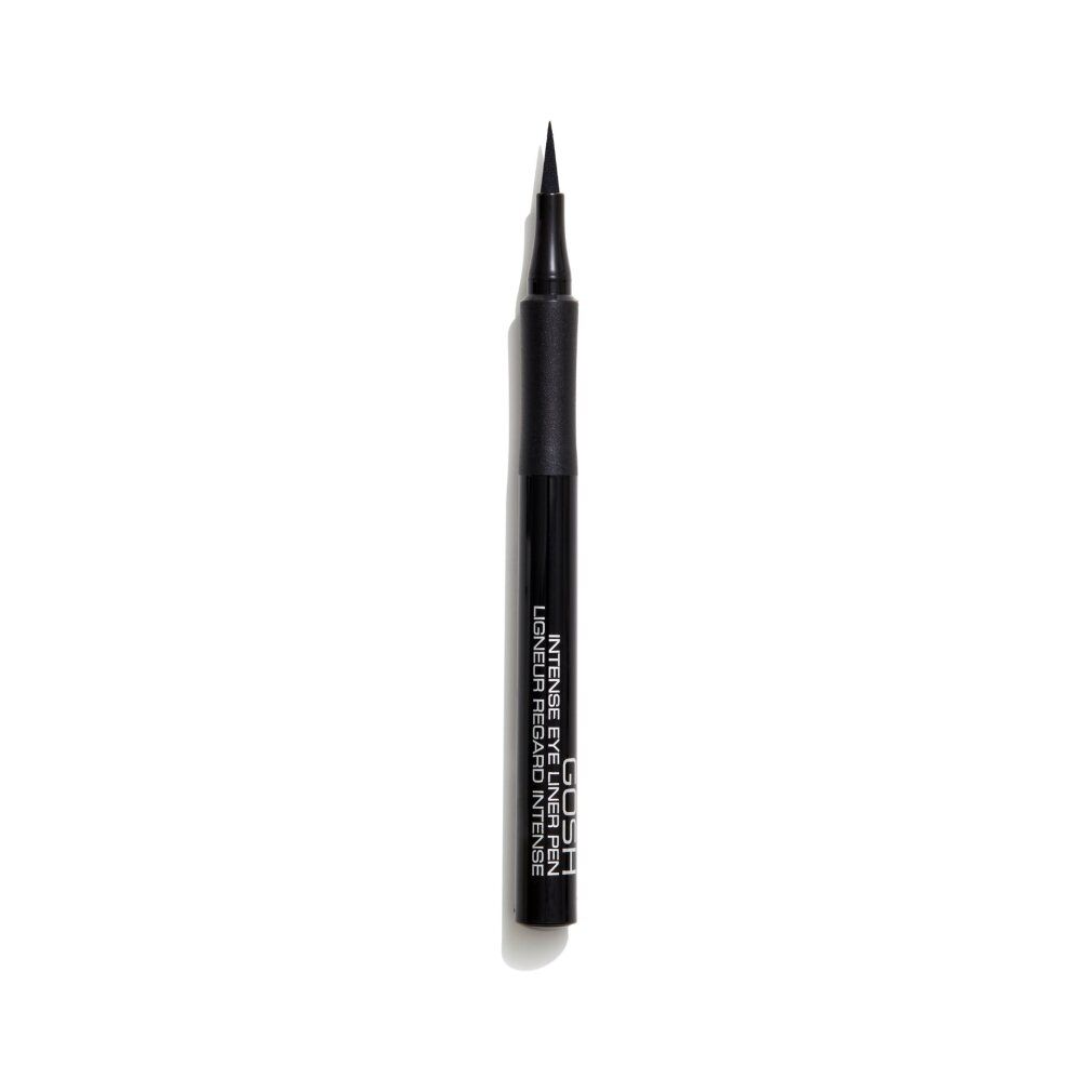 Schwarzer Eyeliner-Stift. Aufschrift: Gosh Intense Eyeliner Pen 01 Black. Schwarze Spitze.