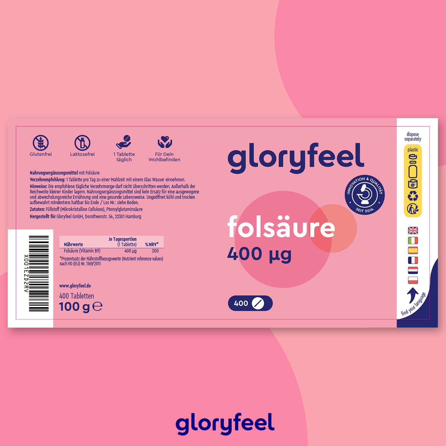 gloryfeel® Folsäure Tabletten 400 St