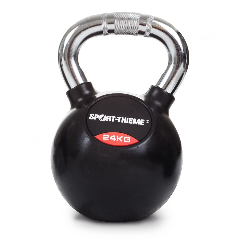 Sport-Thieme Kettlebell Gummiert mit gerändeltem Chrom-Griff 1 St