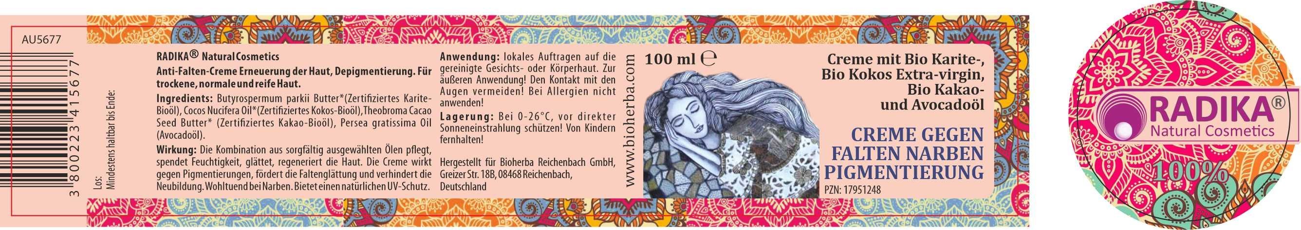 Bioherba Creme Gegen Falten  Narben  Pigmentierung