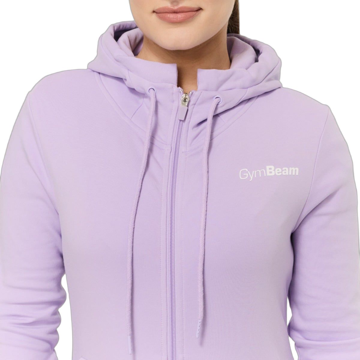 GymBeam Hoodie Damen regular mit Reißverschluss und Kapuze Lavender