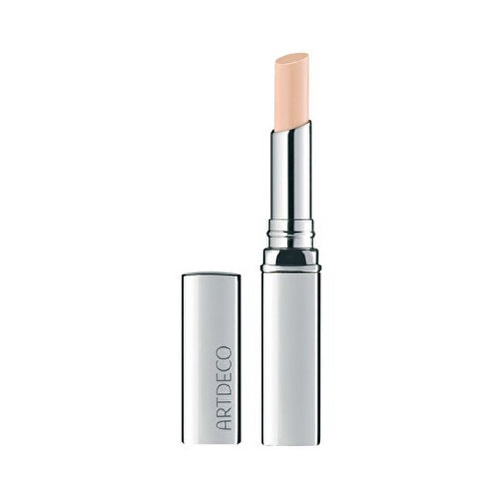 Silberfarbener Lippenfüller-Stift mit geöffneter Kappe. Auf dem Stift steht ARTDECO.