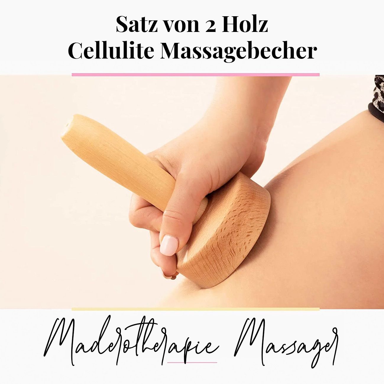 tuuli Maderotherapie Holz Klein Set Massagegerät Schwedische Tasse Cellulite Lymphdrainage Gerät