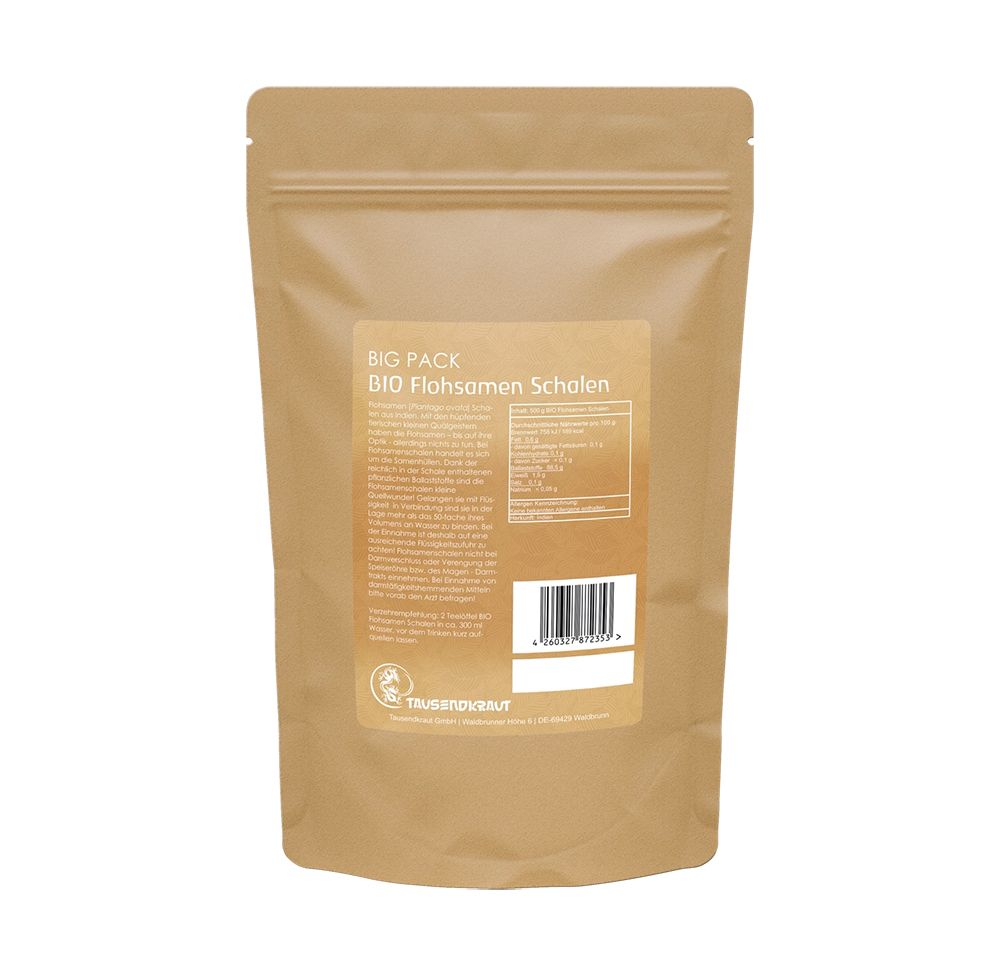 Tausendkraut Flohsamen Schalen BIO - BIGPACK