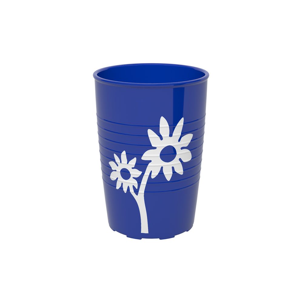 ORNAMIN Becher mit Antirutsch-Trick Blume mit geschlossenem Aufsatz, bruchstabil