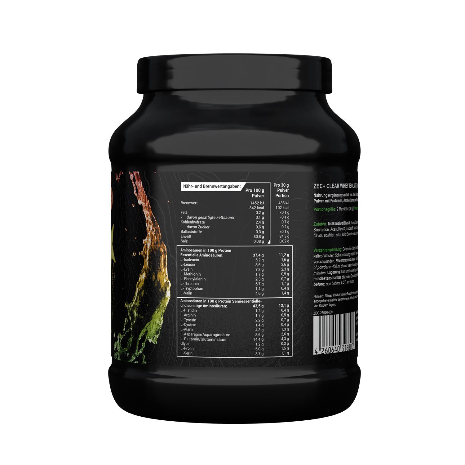 Zec+ Clear Whey Isolate Protein/ Eiweiß Tropical 450 GR Pulver