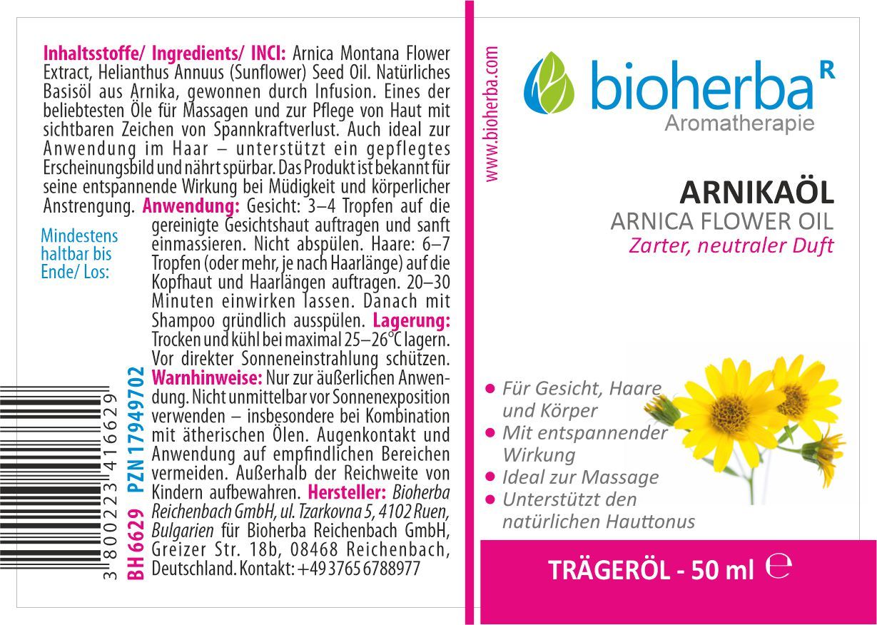 Arnikaöl Reines Arnika-Trägeröl 50 ml PZN 17949702