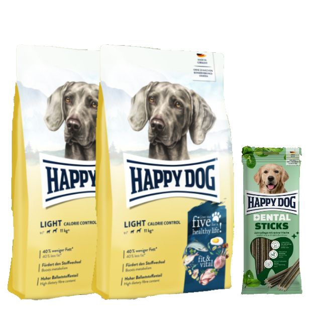Happy Dog Fit & Vital Light Calorie Control+ Dental Sticks für Hunde 24,1 kg