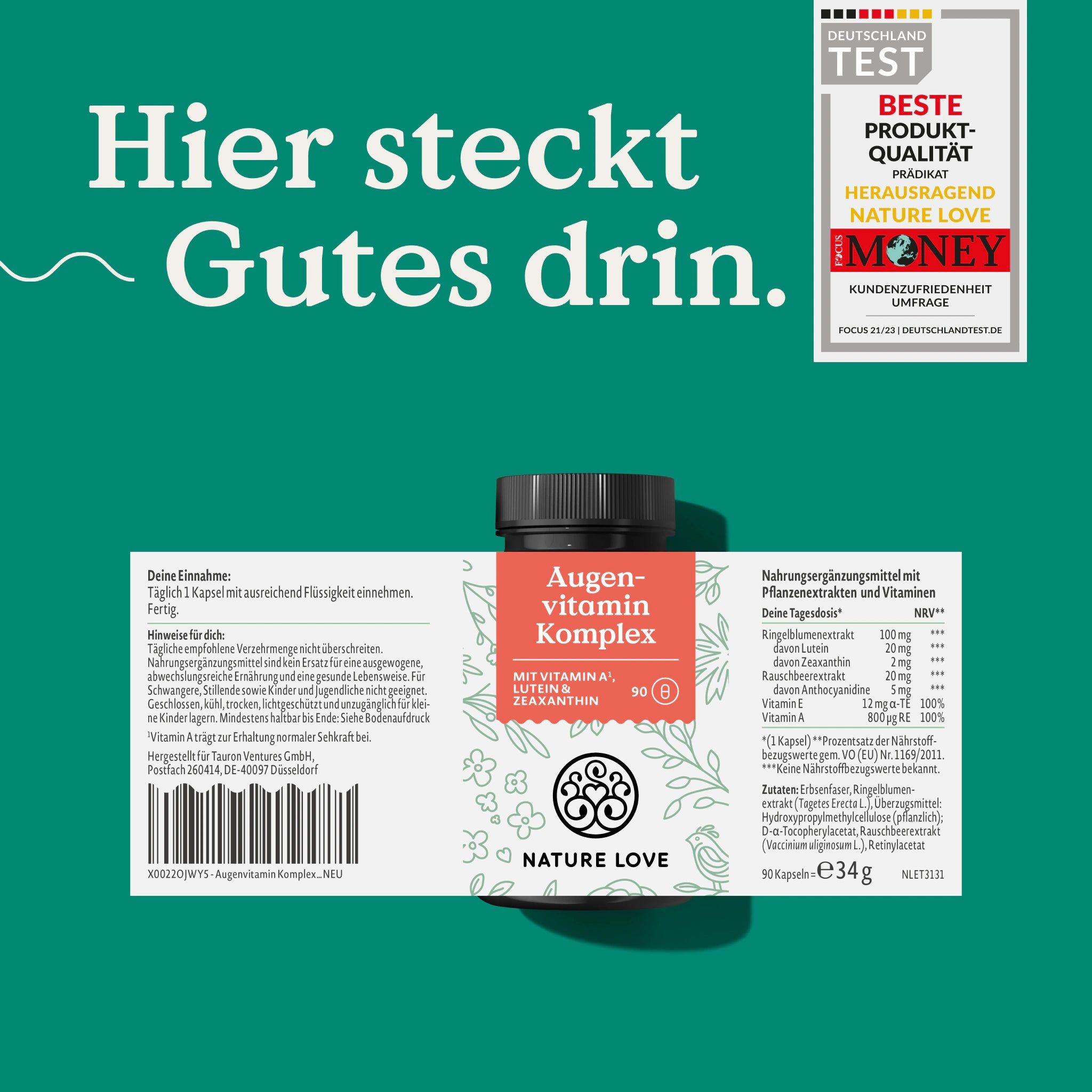 NATURE LOVE® Augenvitamin Komplex Kapseln
