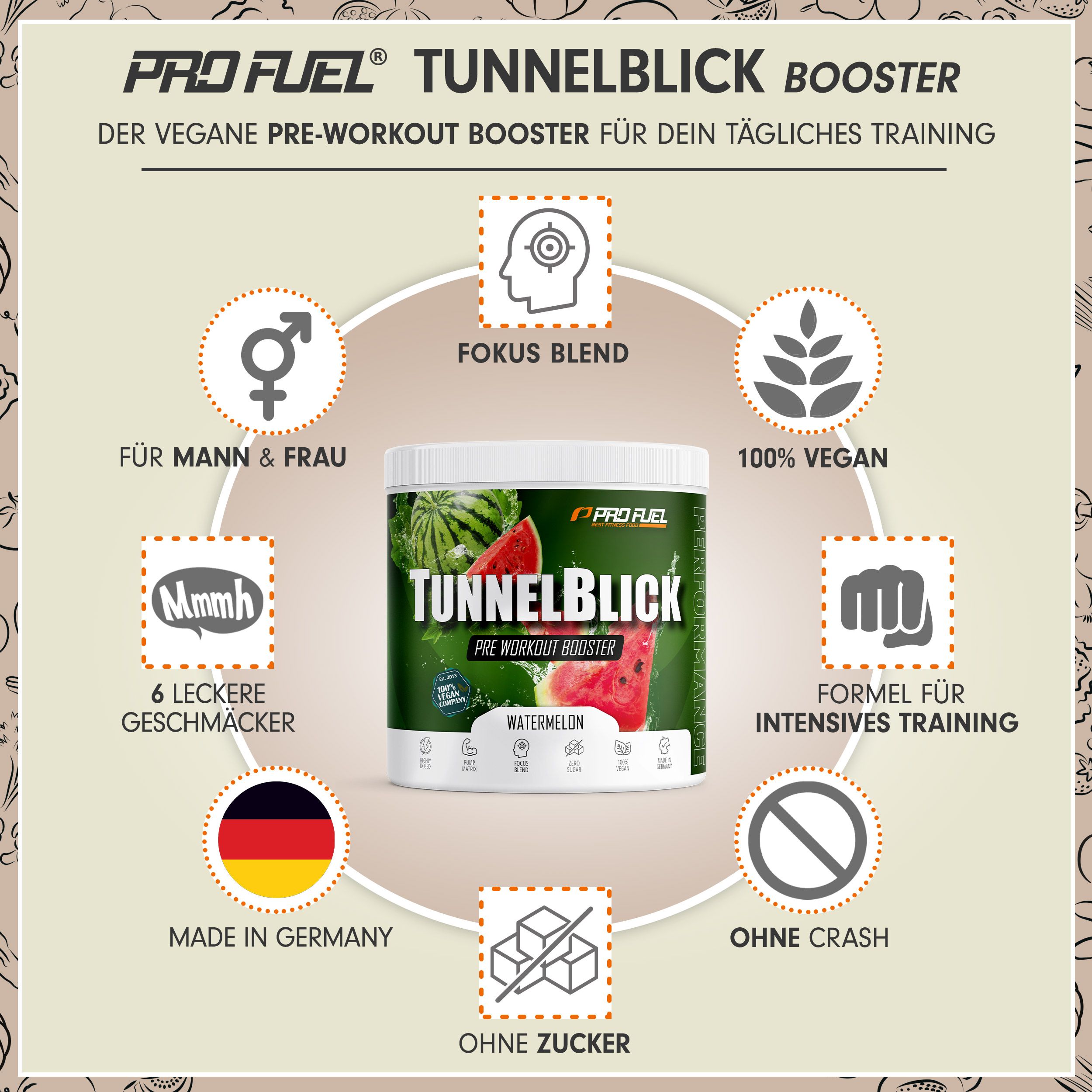 ProFuel - Tunnelblick Pre-Workout-Booster 440 g Pulver