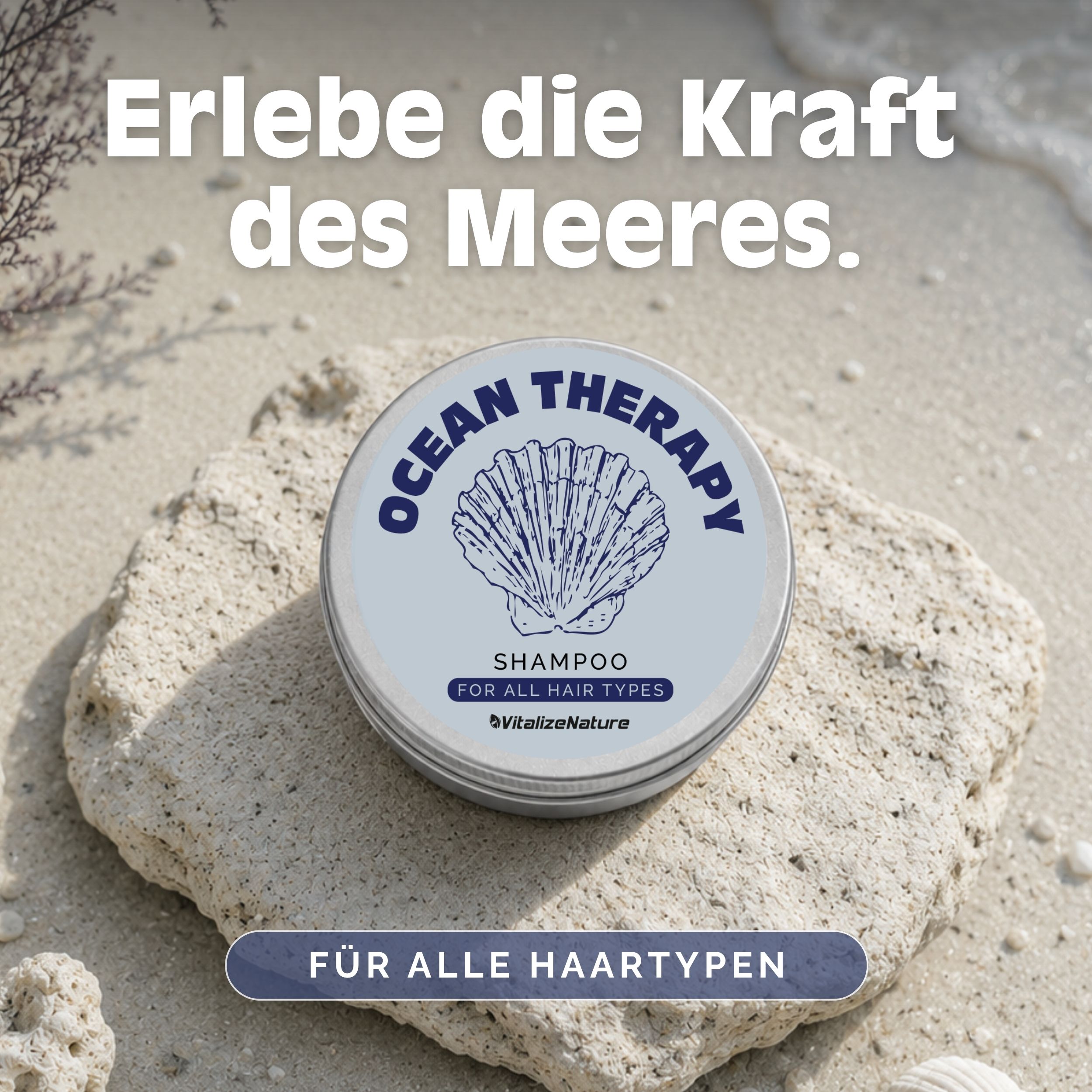 VitalizeNature Ocean Therapy Shampoo Bar – Algenextrakte & Olivenöl