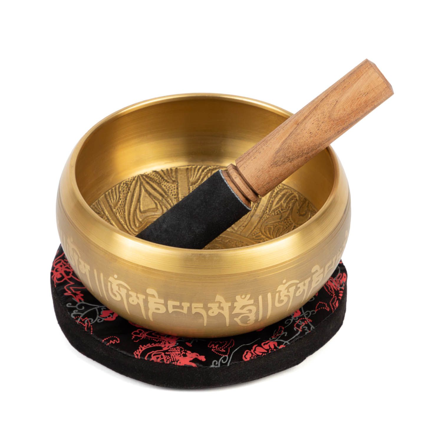 Indische Klangschale mit OM Design in Geschenkbox